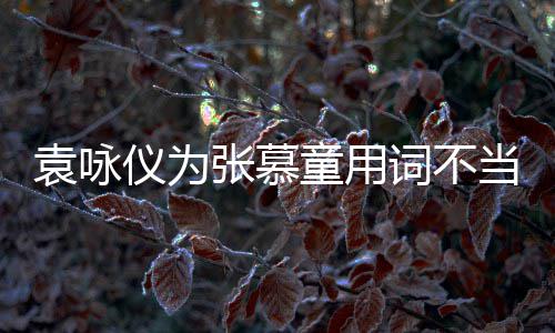 童用解 当道张慕支持中国歉袁咏仪为一个词不是误